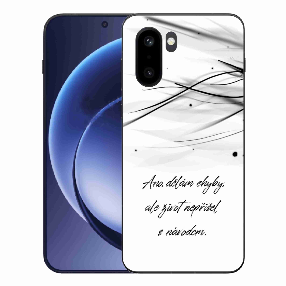 Gelový kryt mmCase na One Plus 15R - citát bílé pozadí