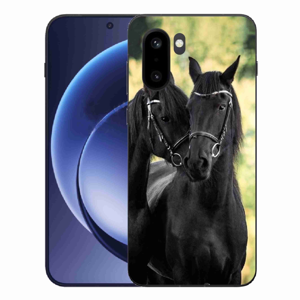 Gelový kryt mmCase na One Plus 15R - dva černí koně