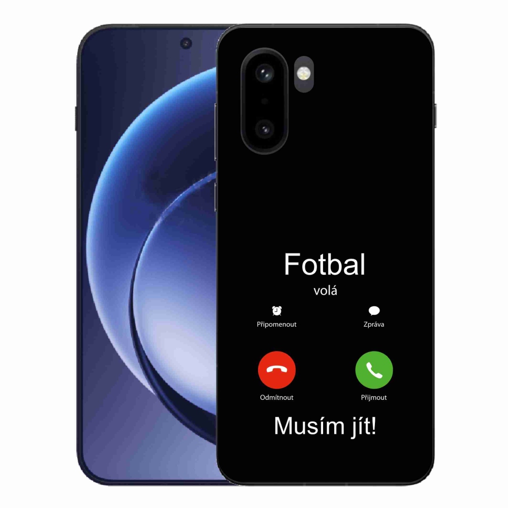 Gelový kryt mmCase na One Plus 15R - fotbal volá černé pozadí