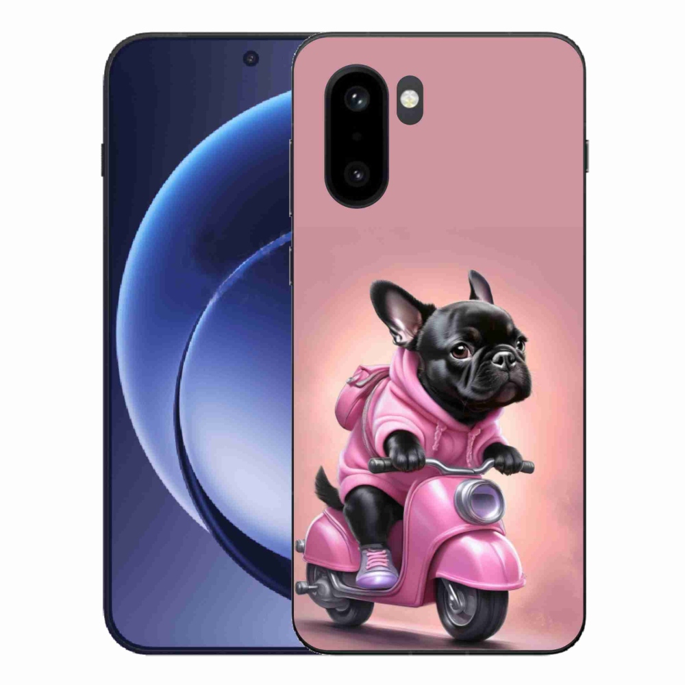 Gelový kryt mmCase na One Plus 15R - francouzský buldoček na skútru