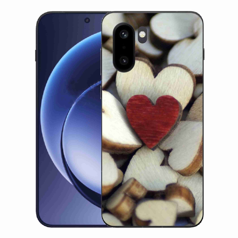 Gelový kryt mmCase na One Plus 15R - gravírované červené srdce 