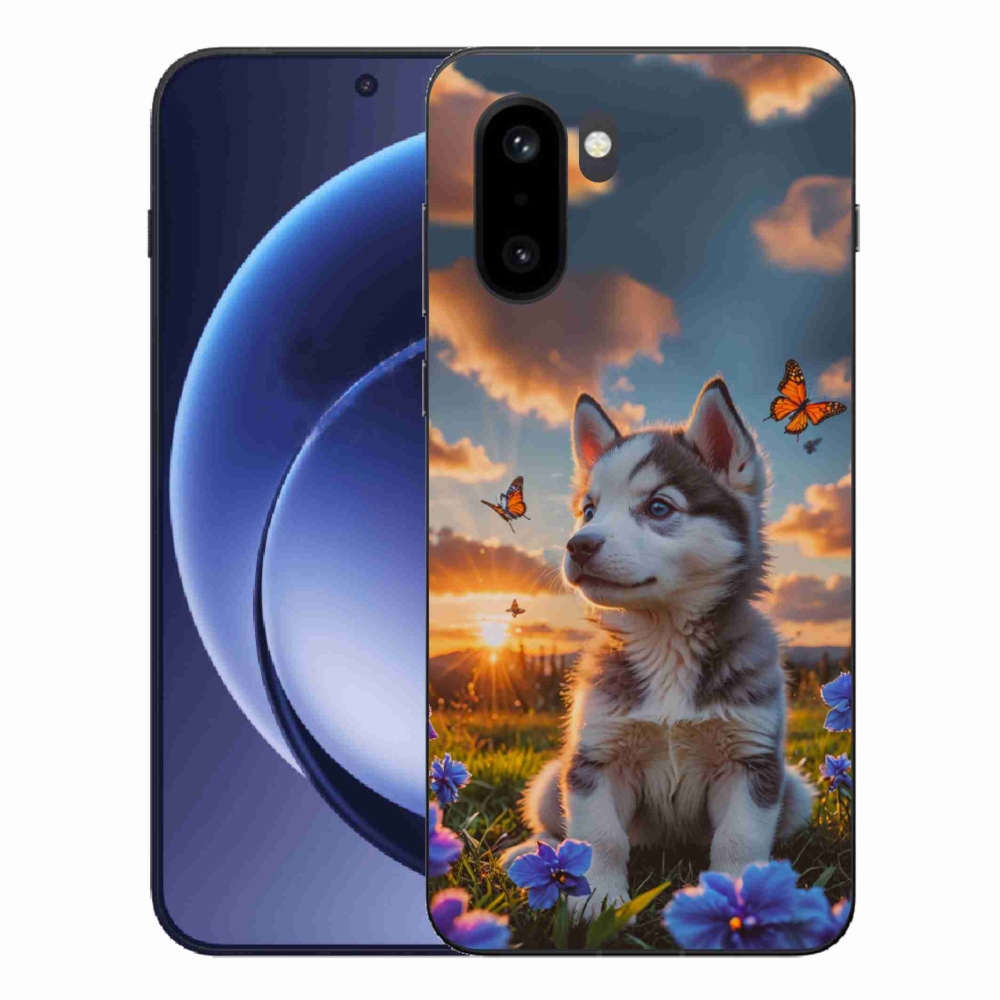 Gelový kryt mmCase na One Plus 15R - husky při západu slunce