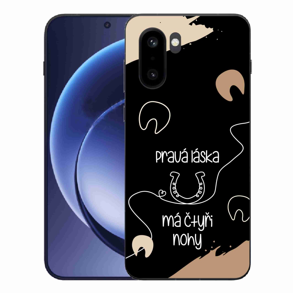 Gelový kryt mmCase na One Plus 15R - koňský motiv černé pozadí