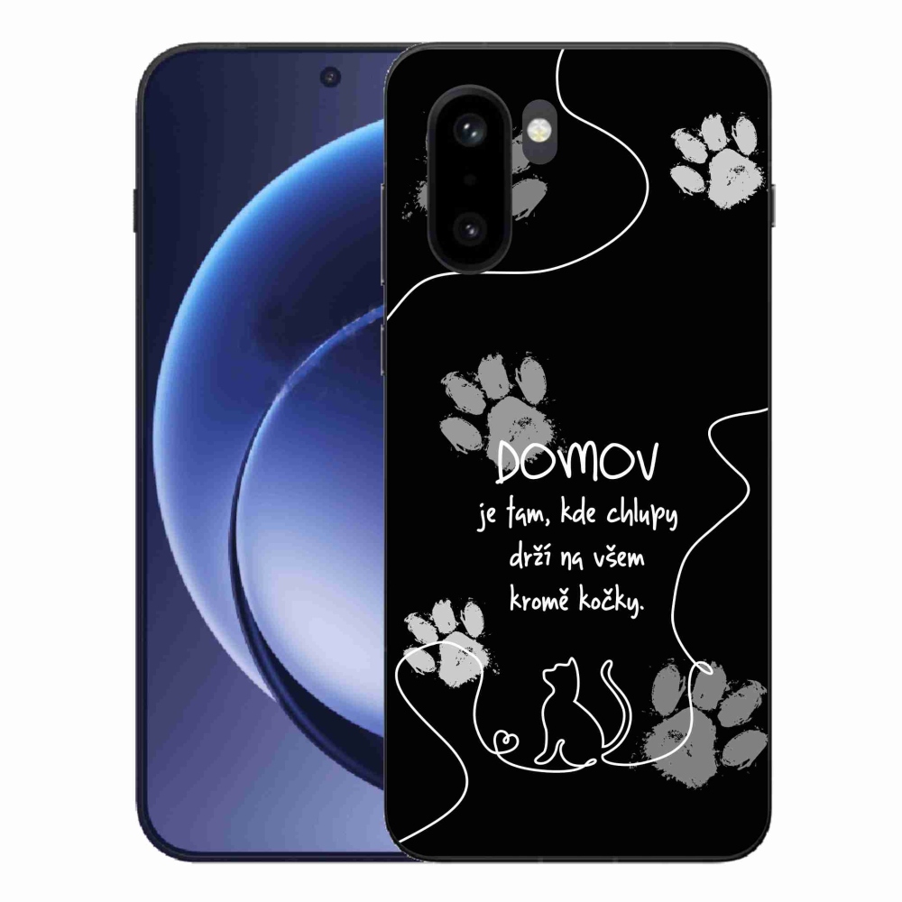 Gelový kryt mmCase na One Plus 15R - kočičí motiv černé pozadí