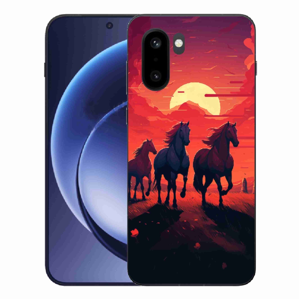 Gelový kryt mmCase na One Plus 15R - koně a západ slunce