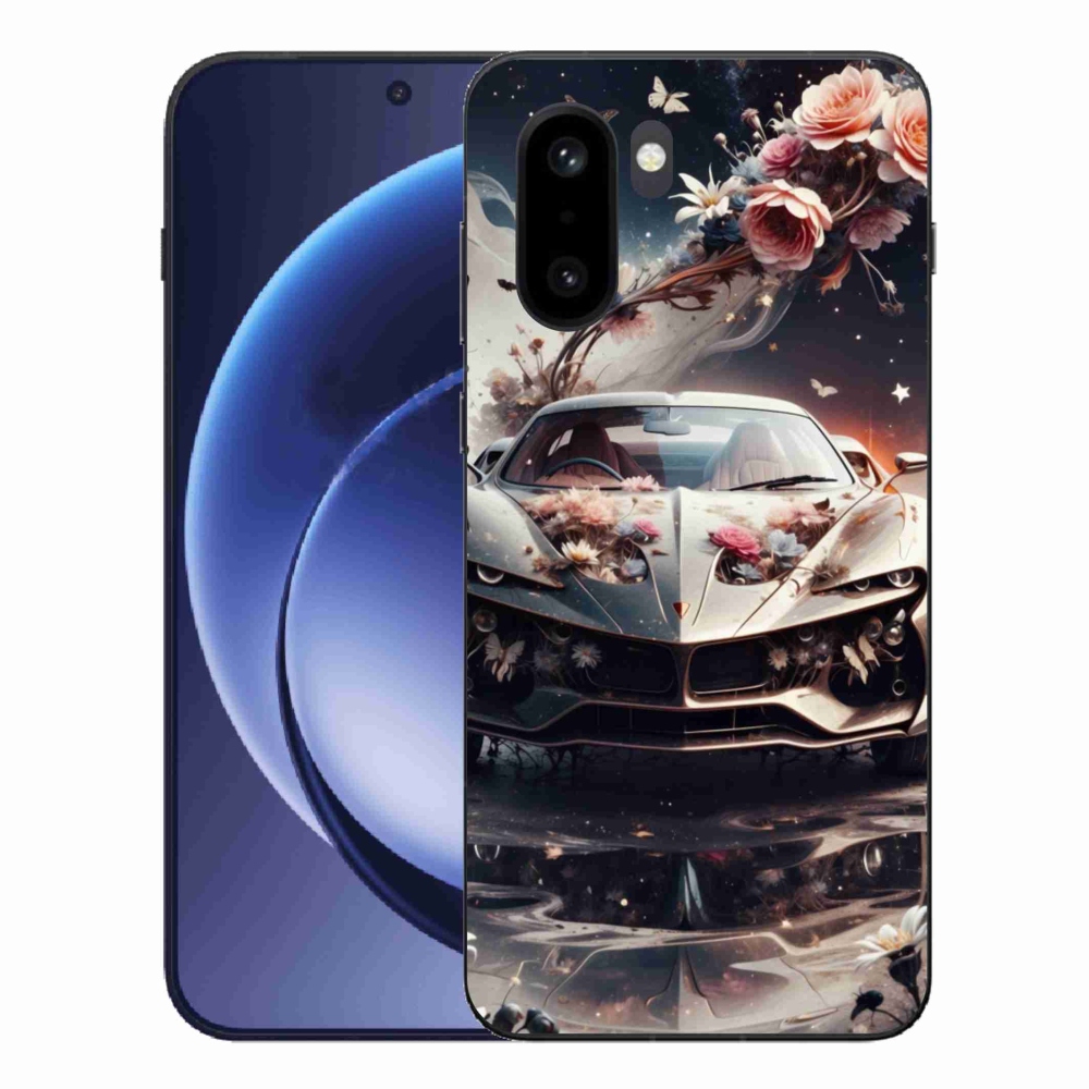 Gelový kryt mmCase na One Plus 15R - květinový sportovní vůz