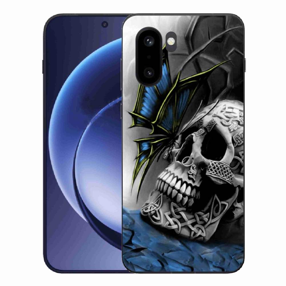 Gelový kryt mmCase na One Plus 15R - motýl a lebka