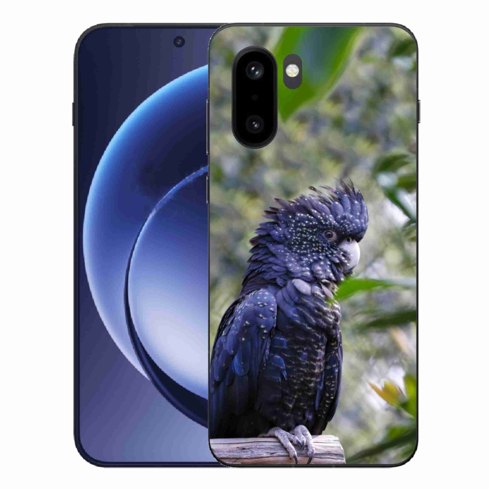 Gelový kryt mmCase na One Plus 15R - papoušek kakadu černý
