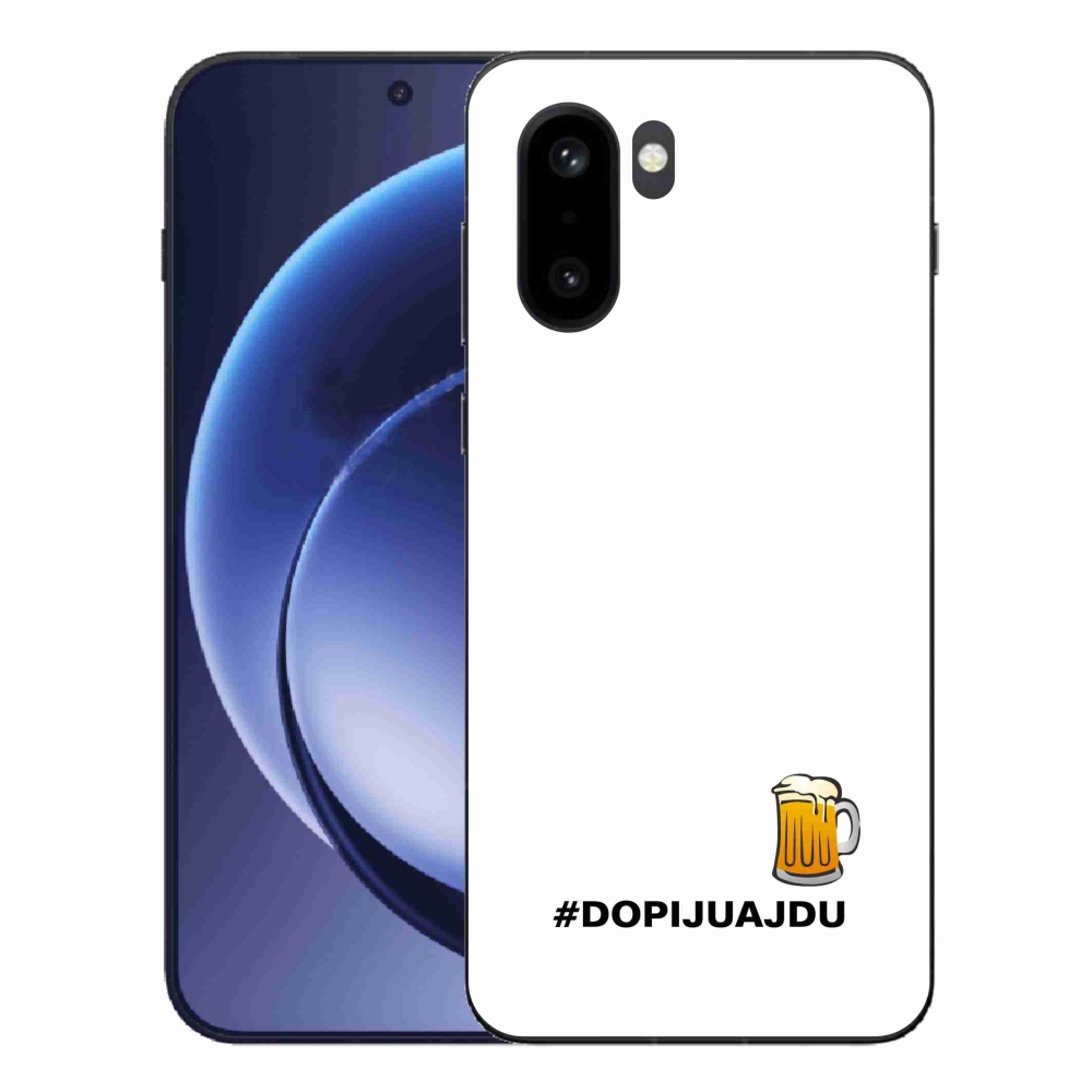 Gelový kryt mmCase na One Plus 15R - pivní motiv 1 bílé pozadí