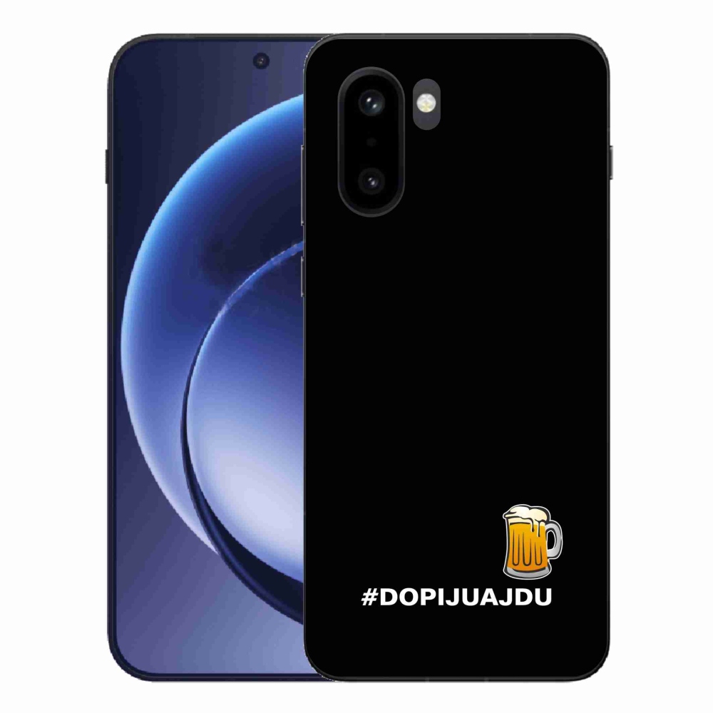 Gelový kryt mmCase na One Plus 15R - pivní motiv 1 černé pozadí