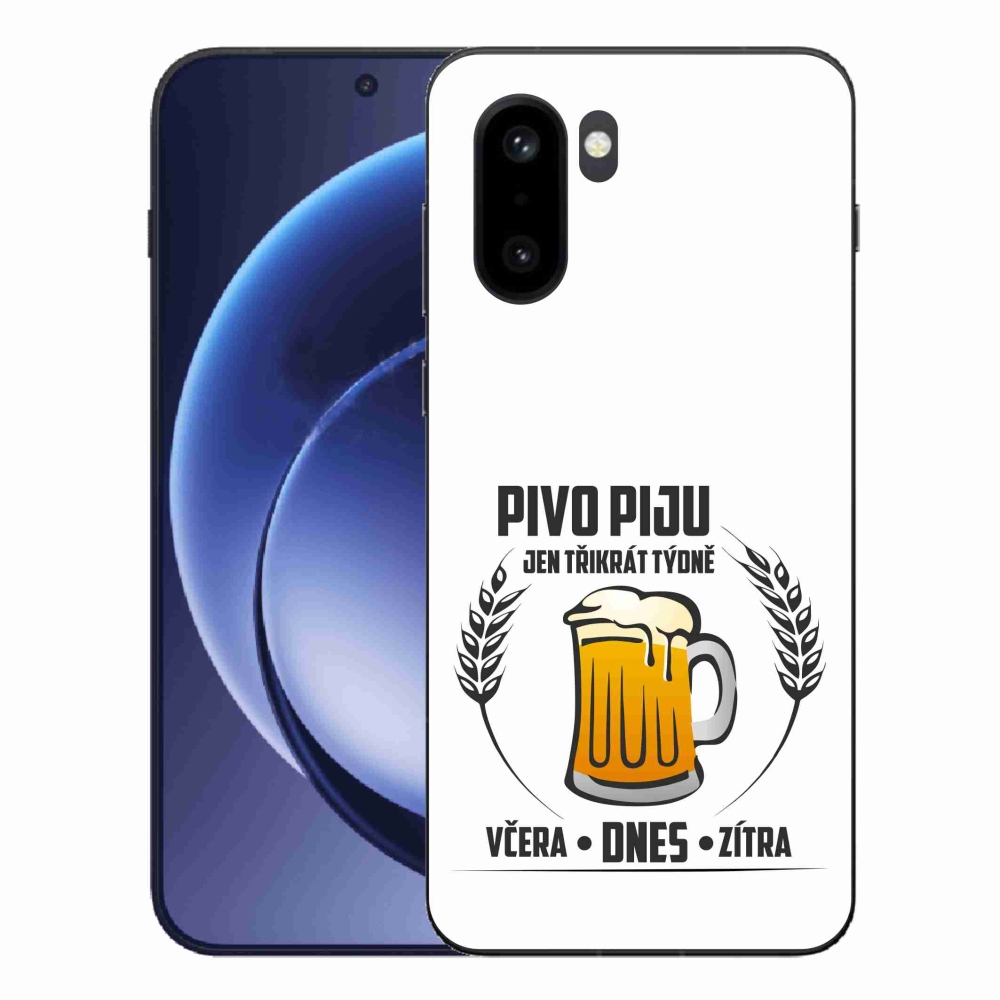 Gelový kryt mmCase na One Plus 15R - pivní motiv bílé pozadí