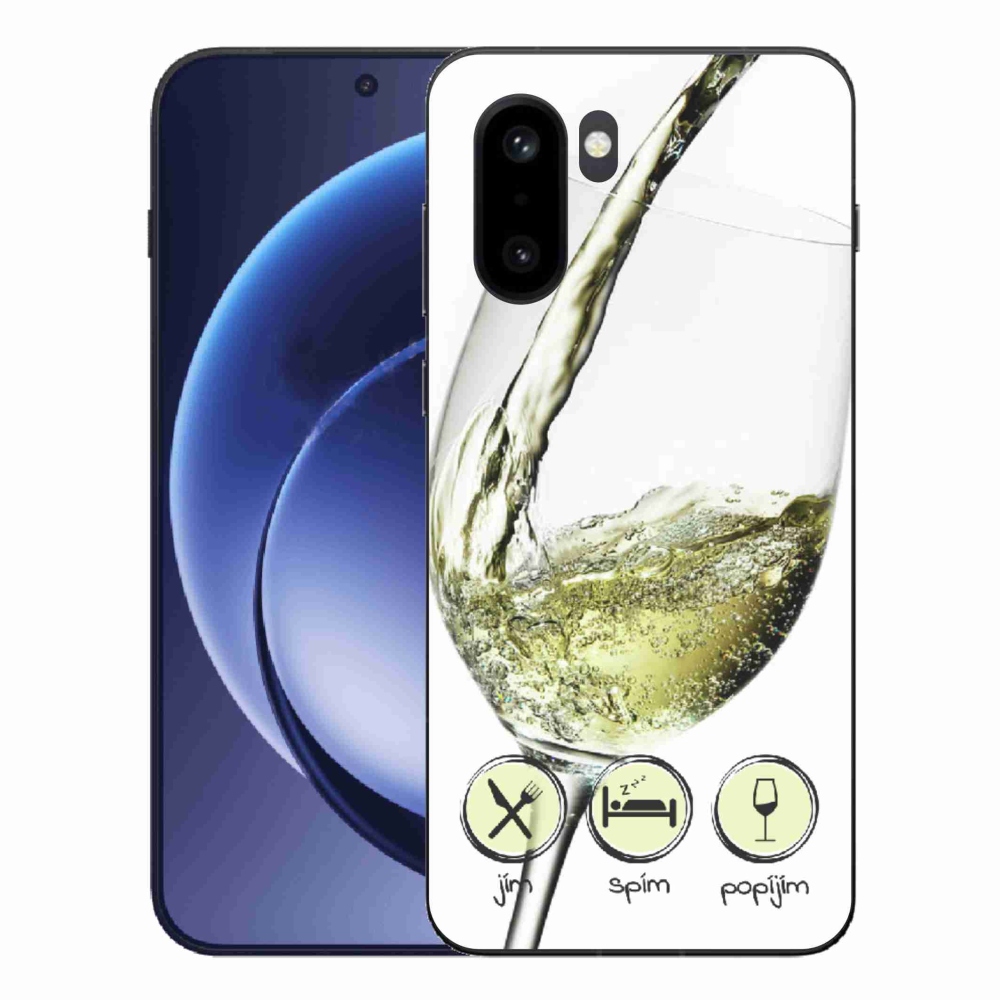 Gelový kryt mmCase na One Plus 15R - sklenička vína bílé
