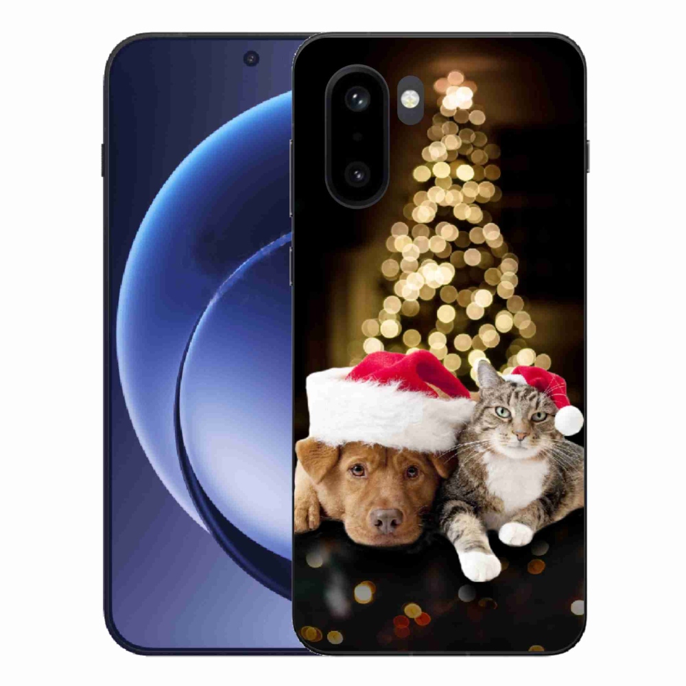 Gelový kryt mmCase na One Plus 15R - vánoční pes a kočka