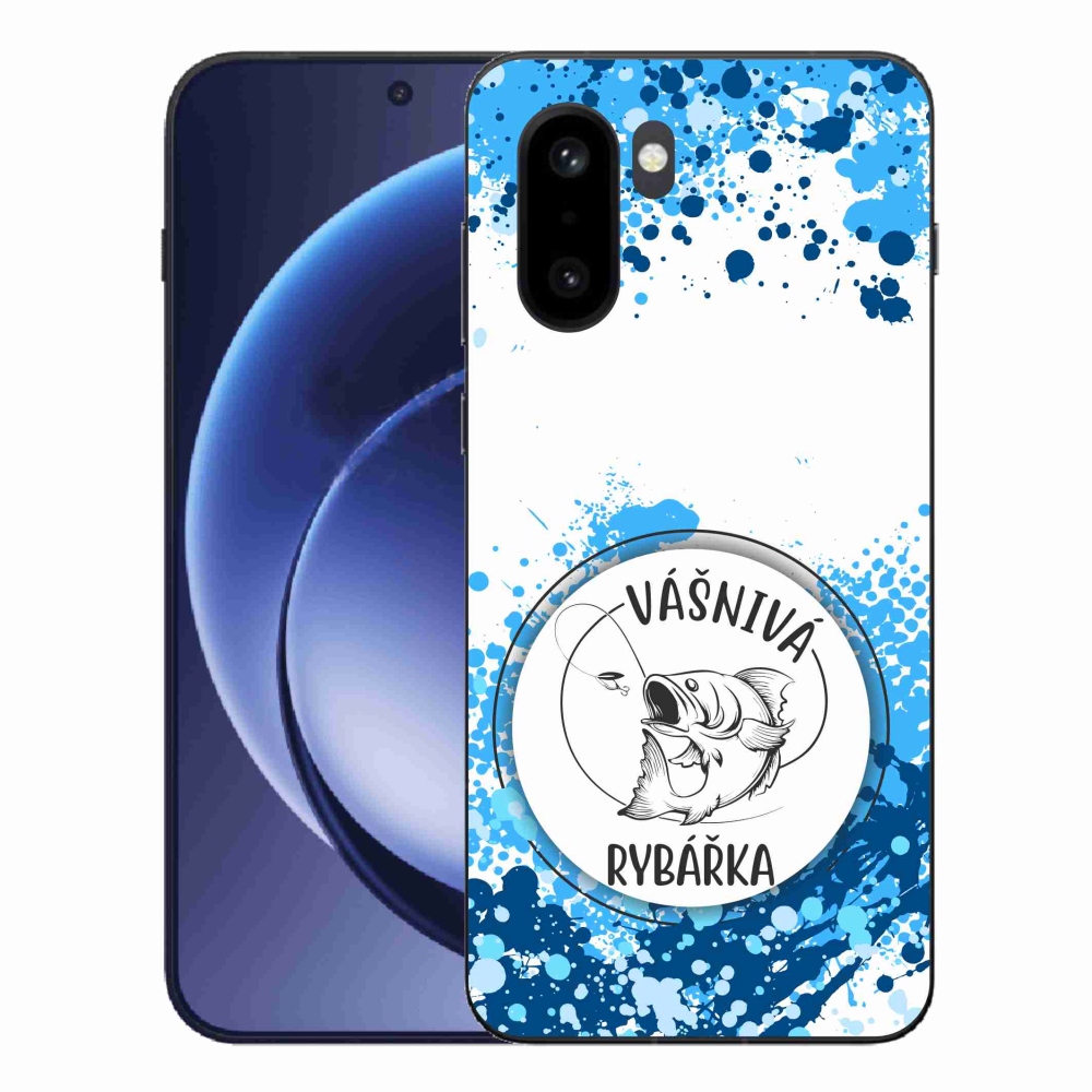 Gelový kryt mmCase na One Plus 15R - vášnivá rybářka bílé pozadí