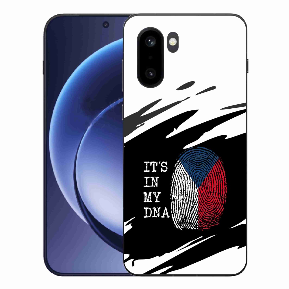 Gelový kryt mmCase na One Plus 15R - vlajka otisk prstu černobílé pozadí