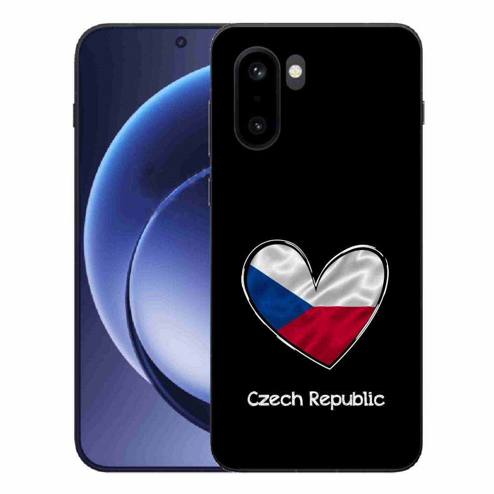 Gelový kryt mmCase na One Plus 15R - vlajka srdce černé pozadí