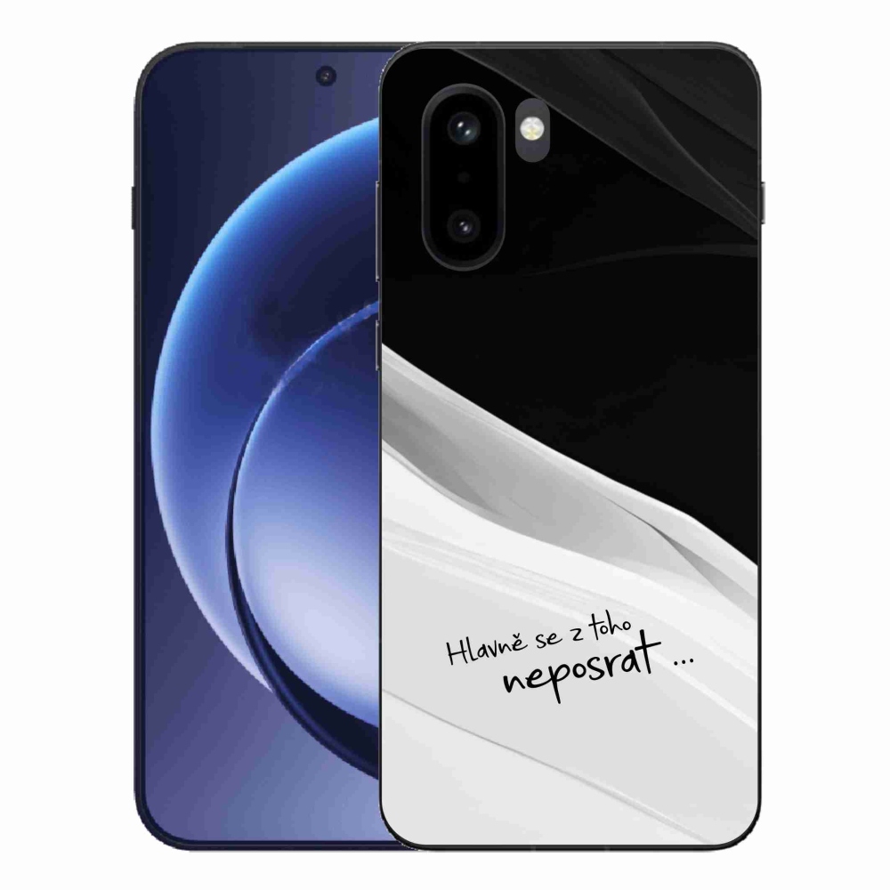 Gelový kryt mmCase na One Plus 15R - vtipný text 13 bíločerné pozadí