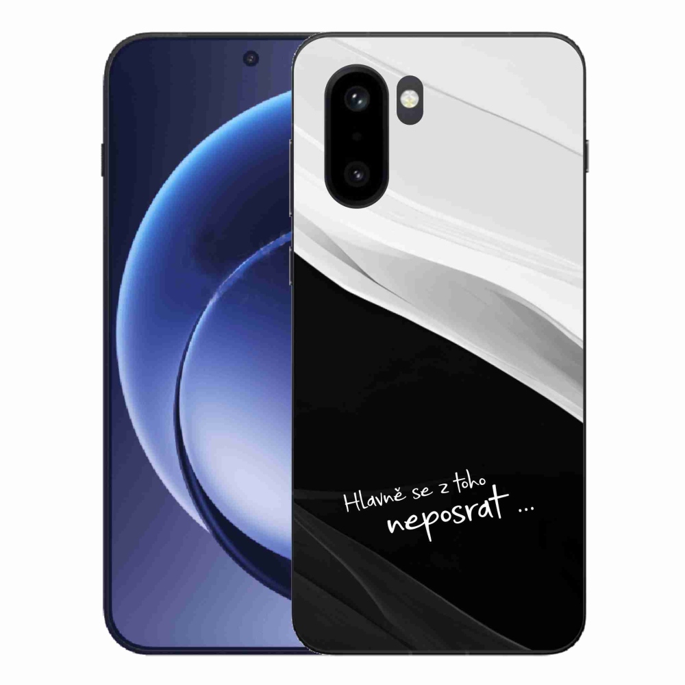 Gelový kryt mmCase na One Plus 15R - vtipný text 13 černobílé pozadí