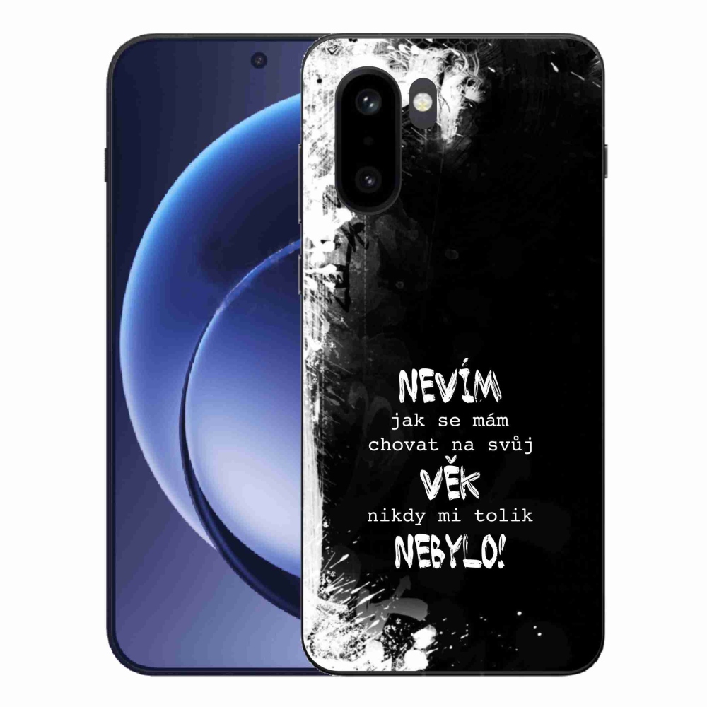 Gelový kryt mmCase na One Plus 15R - vtipný text 14 černé pozadí