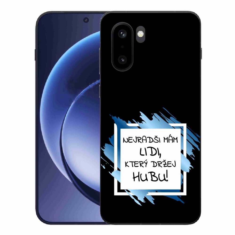Gelový kryt mmCase na One Plus 15R - vtipný text 7 bíločerné pozadí