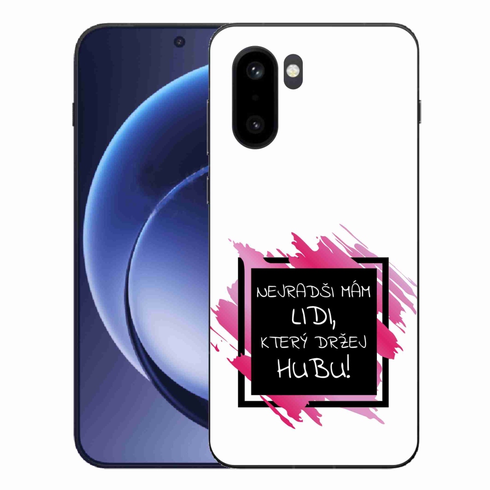 Gelový kryt mmCase na One Plus 15R - vtipný text 7 černobílé pozadí