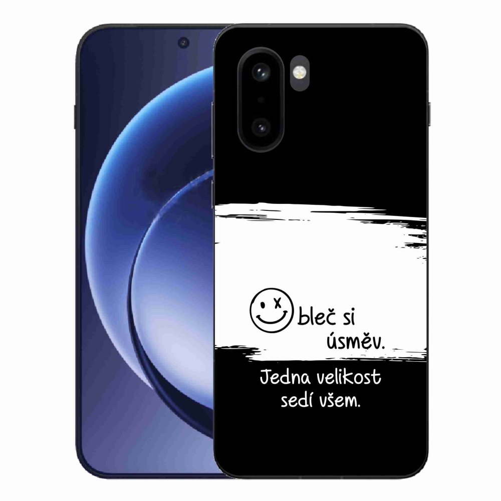 Gelový kryt mmCase na One Plus 15R - vtipný text 8 bíločerné pozadí