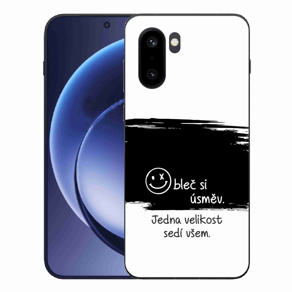 Gelový kryt mmCase na One Plus 15R - vtipný text 8 černobílé pozadí