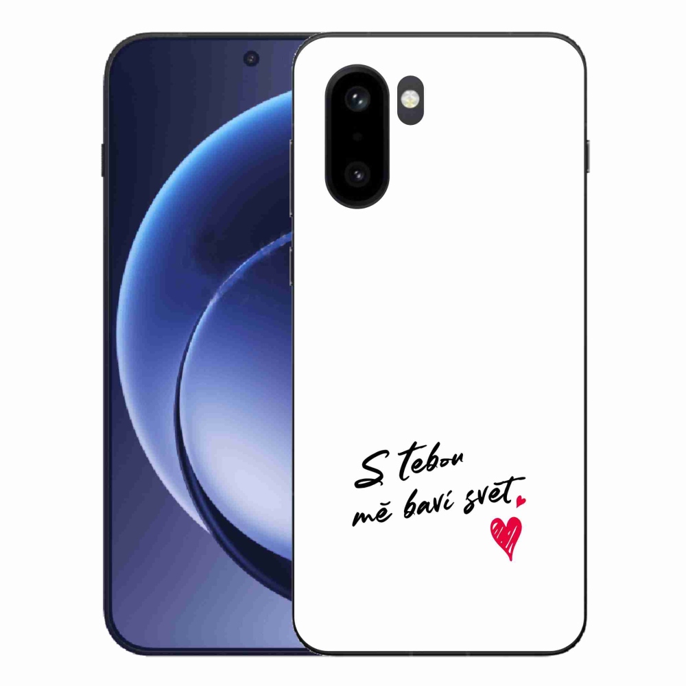 Gelový kryt mmCase na One Plus 15R - zamilovaný text 1 bílé pozadí