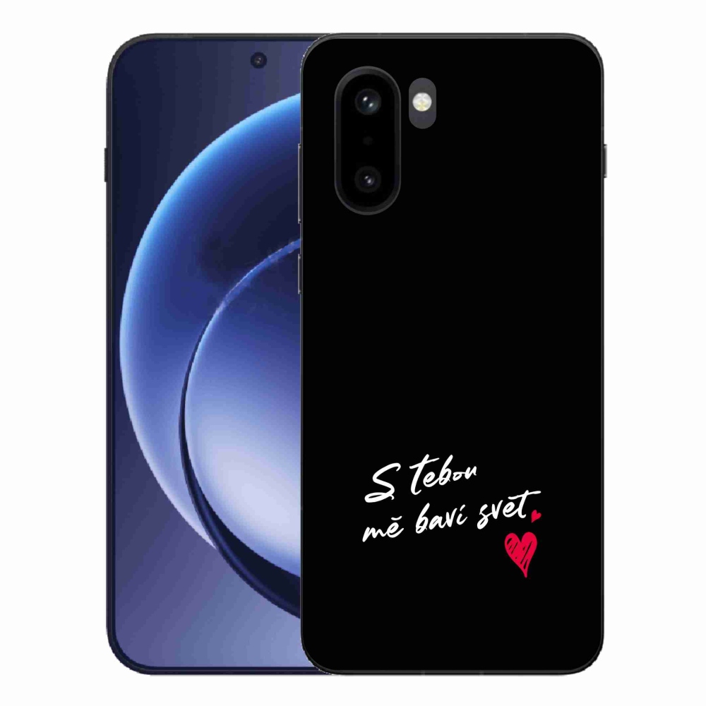 Gelový kryt mmCase na One Plus 15R - zamilovaný text 1 černé pozadí