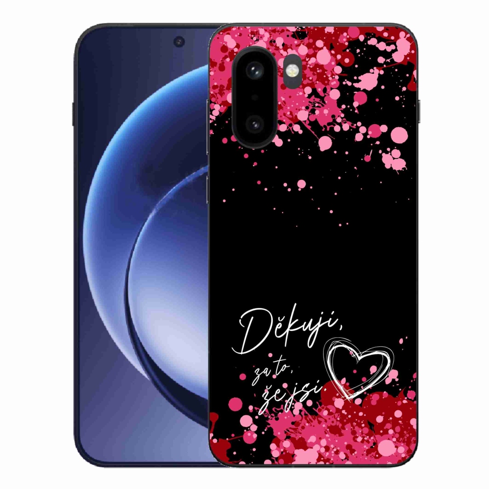 Gelový kryt mmCase na One Plus 15R - zamilovaný text 2 černé pozadí