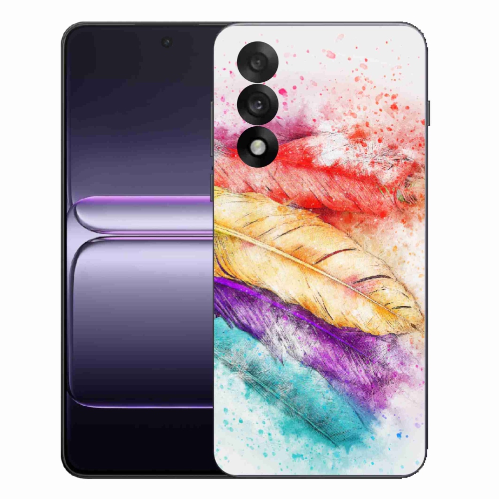 Gelový kryt mmCase na One Plus Nord 5 - barevné peří