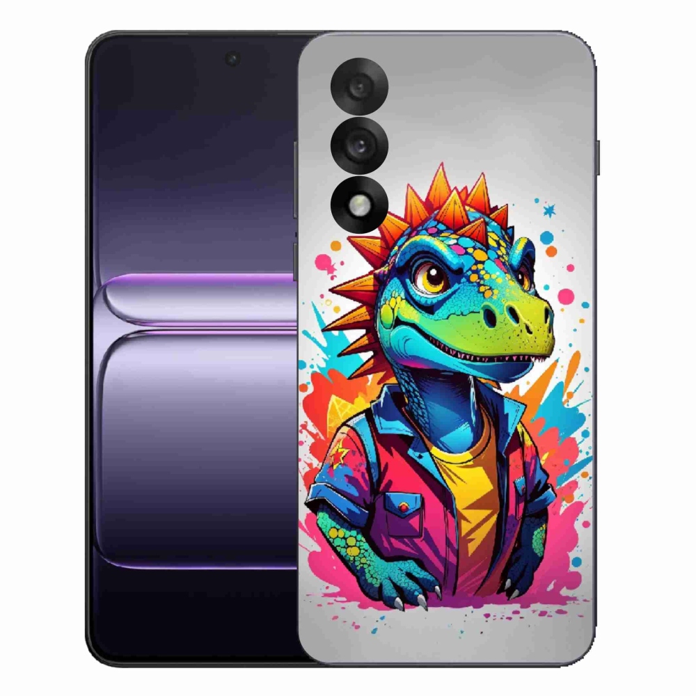 Gelový kryt mmCase na One Plus Nord 5 - barevný dinosaurus