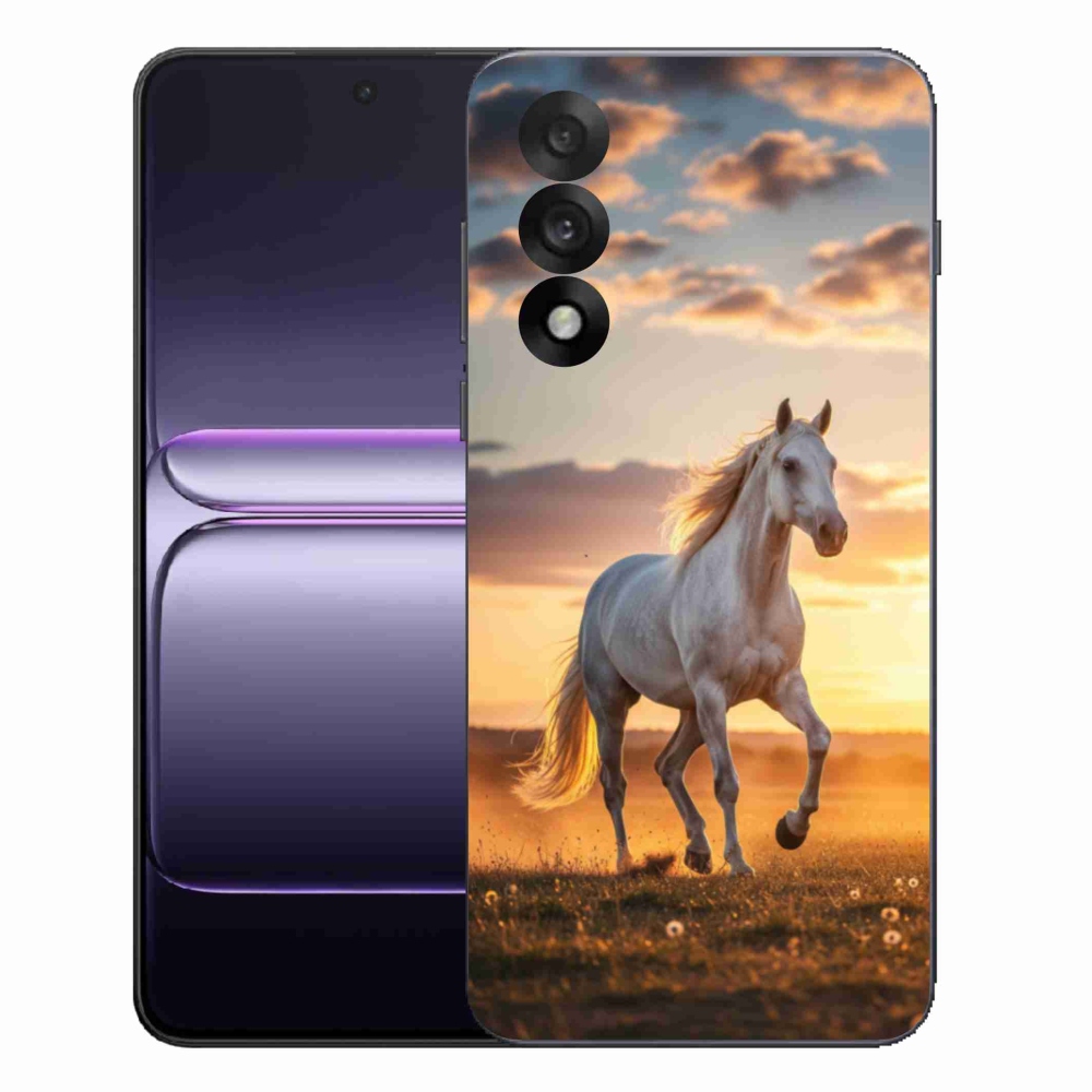Gelový kryt mmCase na One Plus Nord 5 - běžící bílý kůň 2