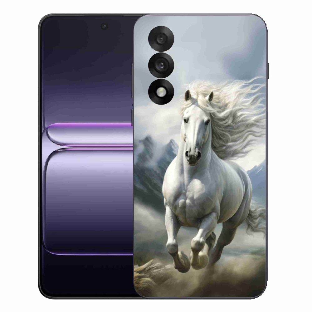 Gelový kryt mmCase na One Plus Nord 5 - běžící bílý kůň 3