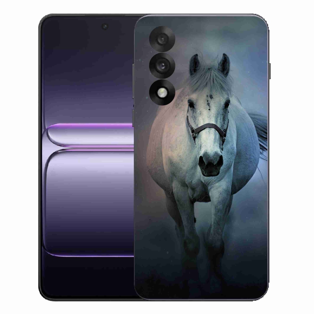 Gelový kryt mmCase na One Plus Nord 5 - běžící bílý kůň