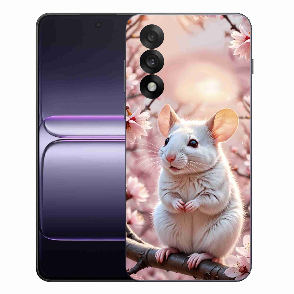 Gelový kryt mmCase na One Plus Nord 5 - bílá myš na větvi
