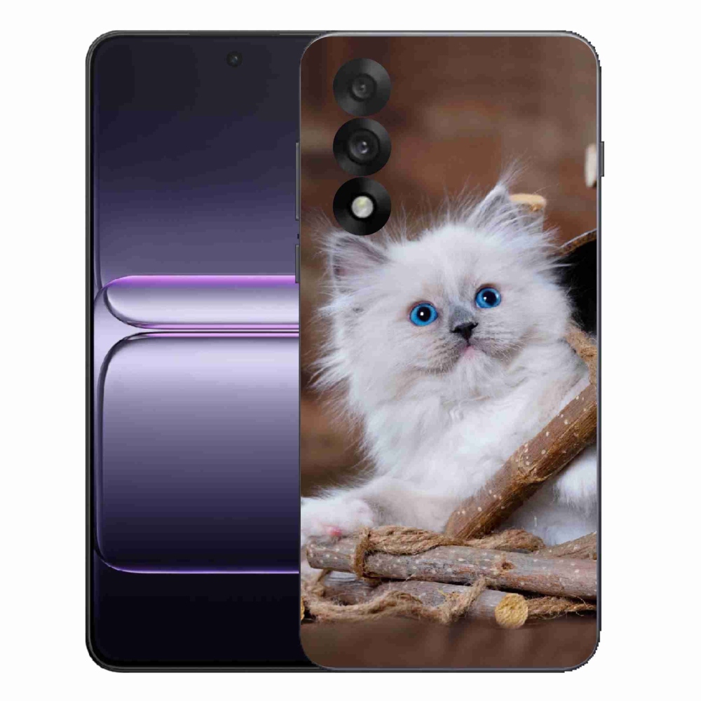 Gelový kryt mmCase na One Plus Nord 5 - bílé kotě
