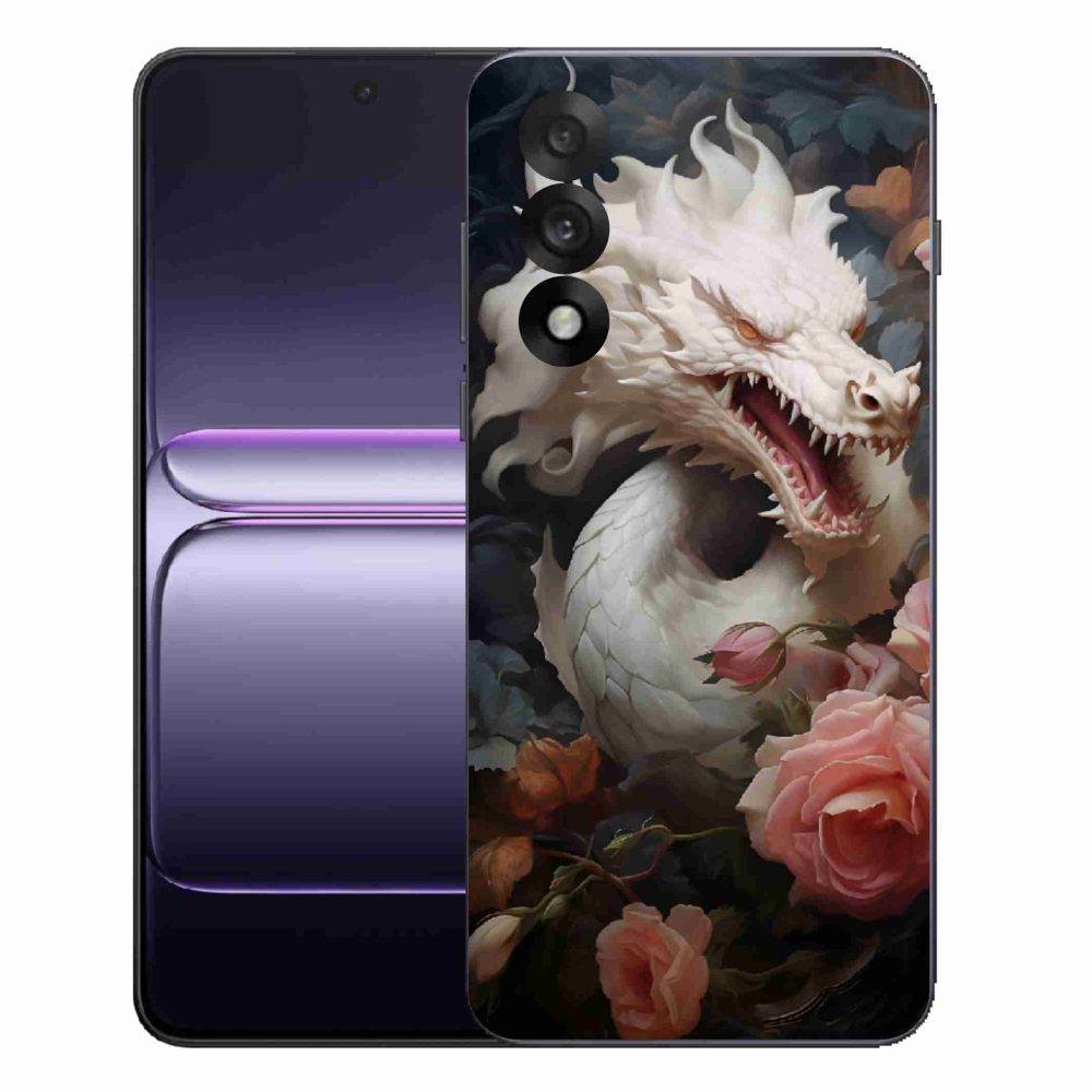 Gelový kryt mmCase na One Plus Nord 5 - bílý drak