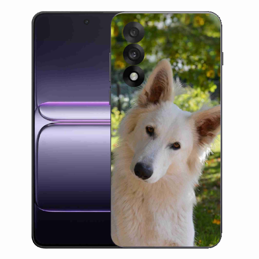Gelový kryt mmCase na One Plus Nord 5 - bílý švýcarský ovčák 1