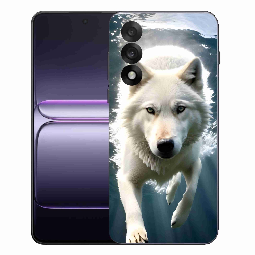Gelový kryt mmCase na One Plus Nord 5 - bílý vlk