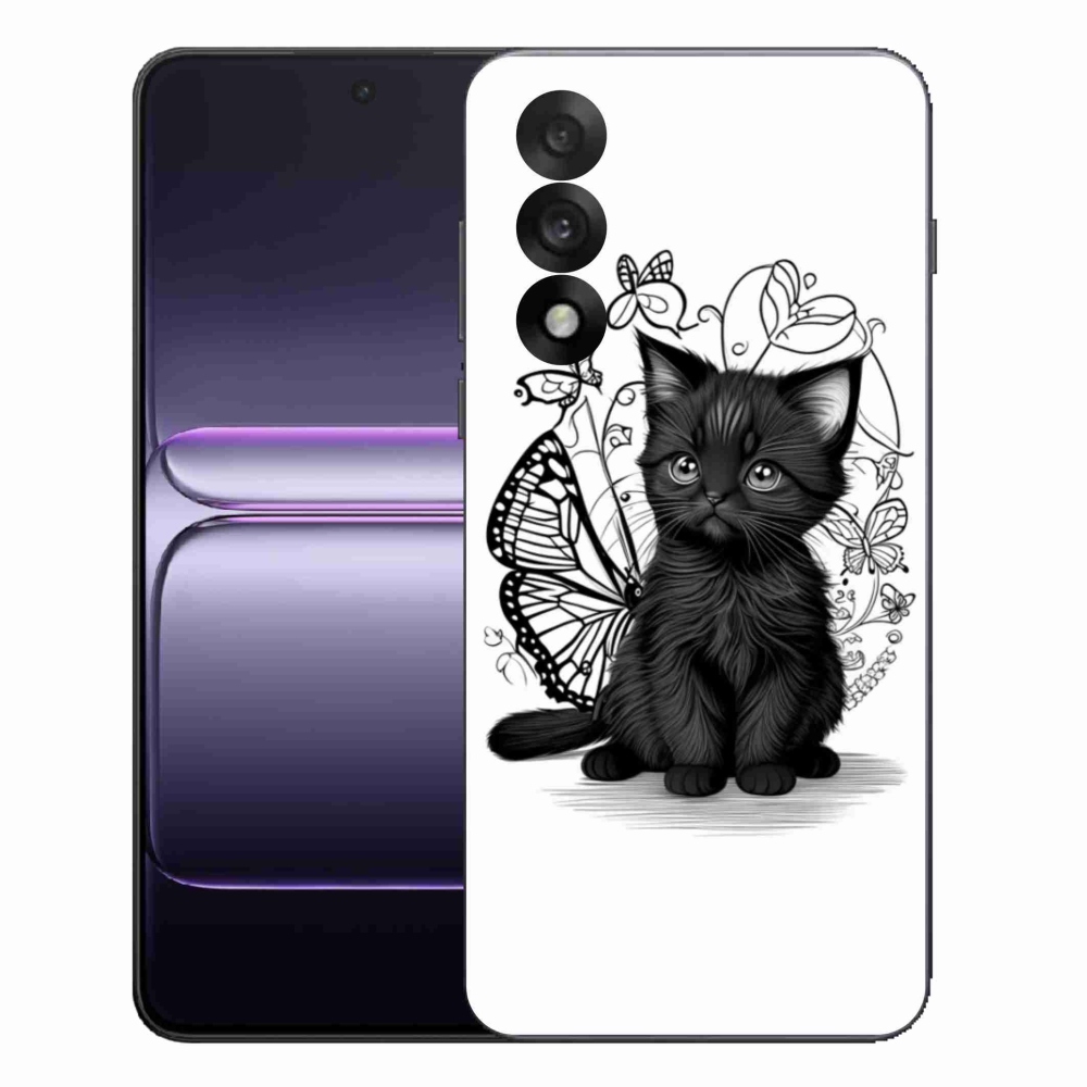 Gelový kryt mmCase na One Plus Nord 5 - černé kotě
