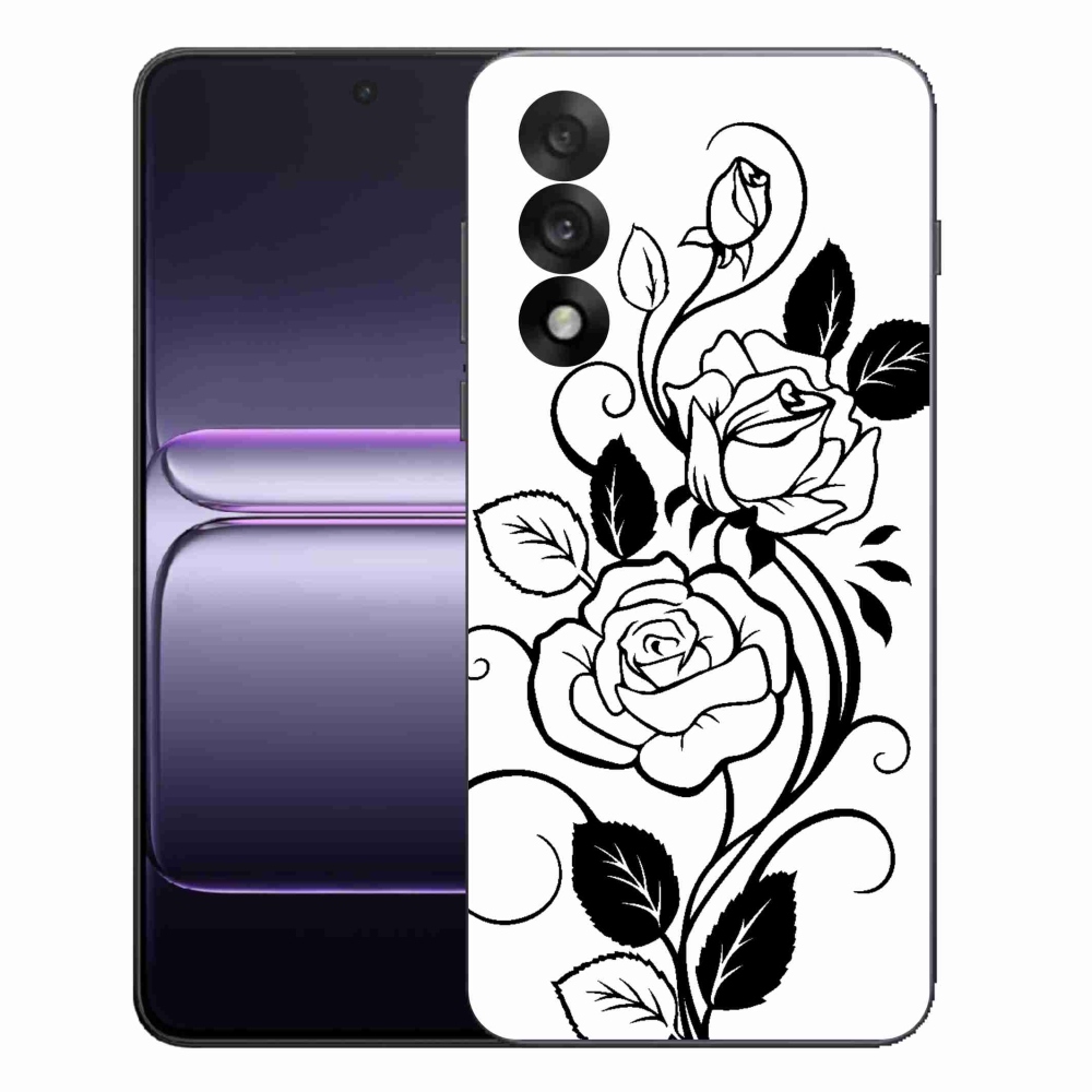 Gelový kryt mmCase na One Plus Nord 5 - černobílá růže