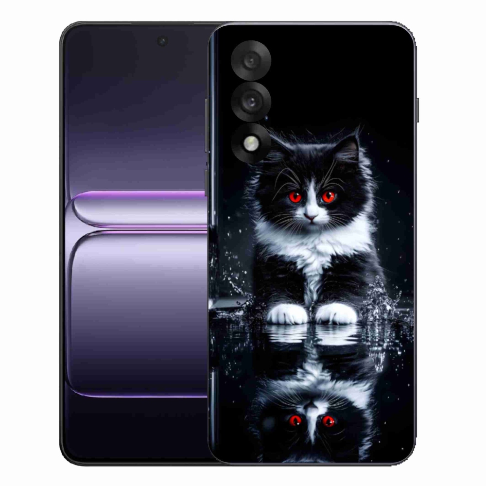 Gelový kryt mmCase na One Plus Nord 5 - černobílé kotě
