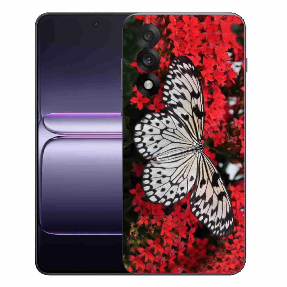 Gelový kryt mmCase na One Plus Nord 5 - černobílý motýl 1