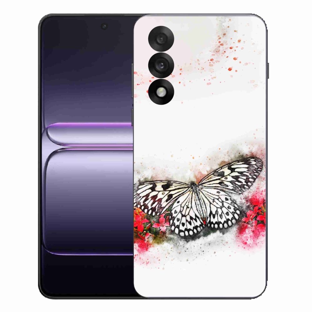 Gelový kryt mmCase na One Plus Nord 5 - černobílý motýl