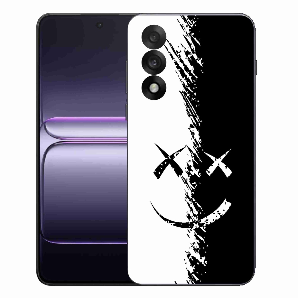 Gelový kryt mmCase na One Plus Nord 5 - černobílý smajlík
