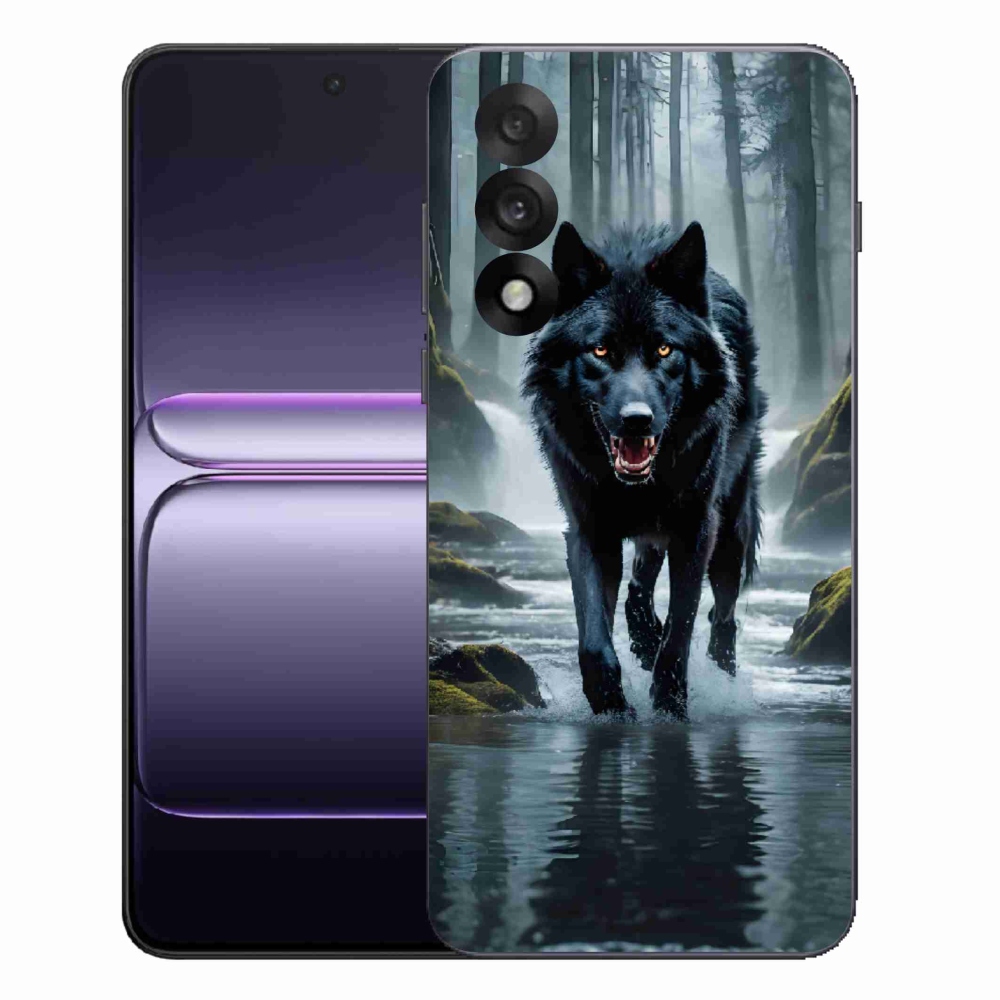 Gelový kryt mmCase na One Plus Nord 5 - černý vlk