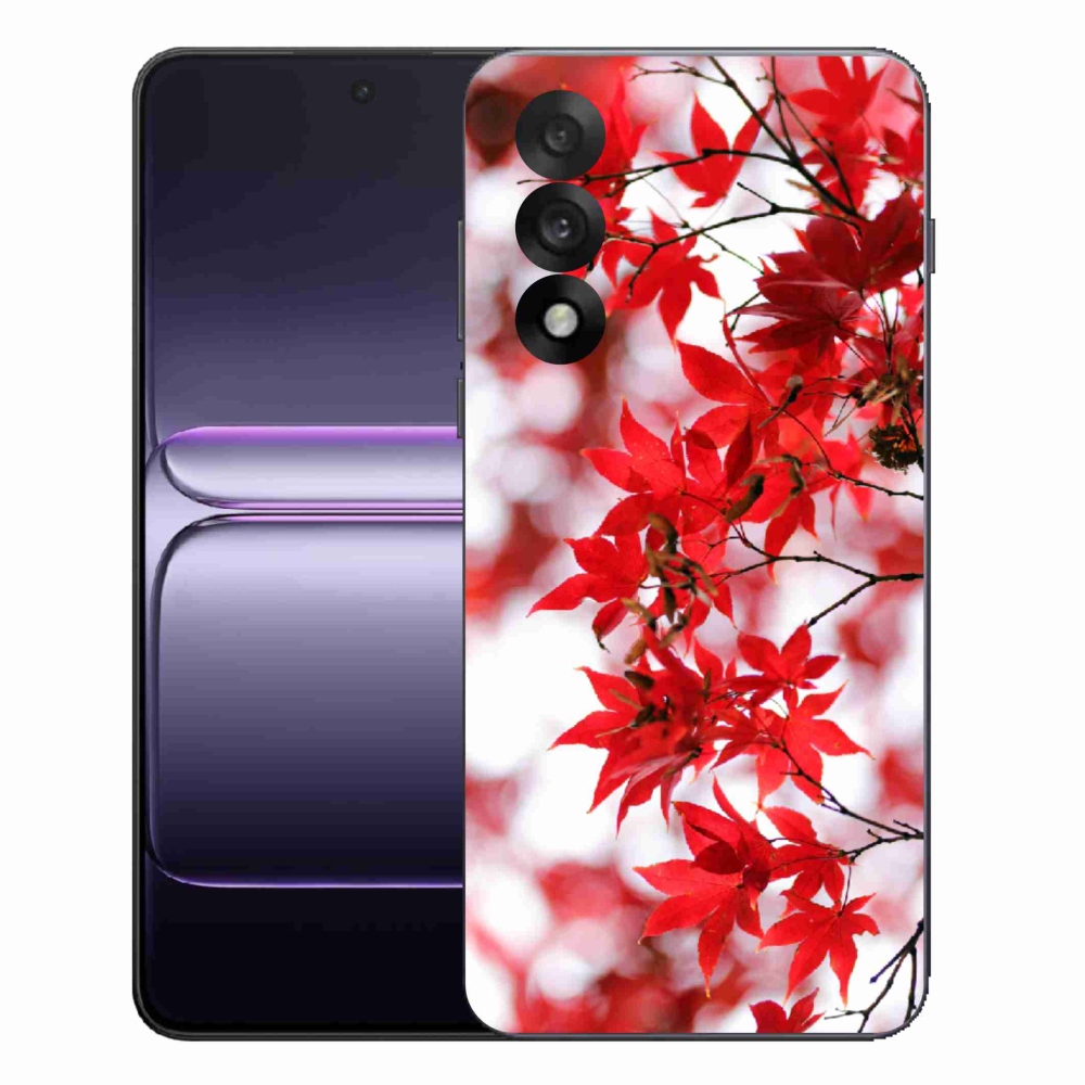 Gelový kryt mmCase na One Plus Nord 5 - červené listy