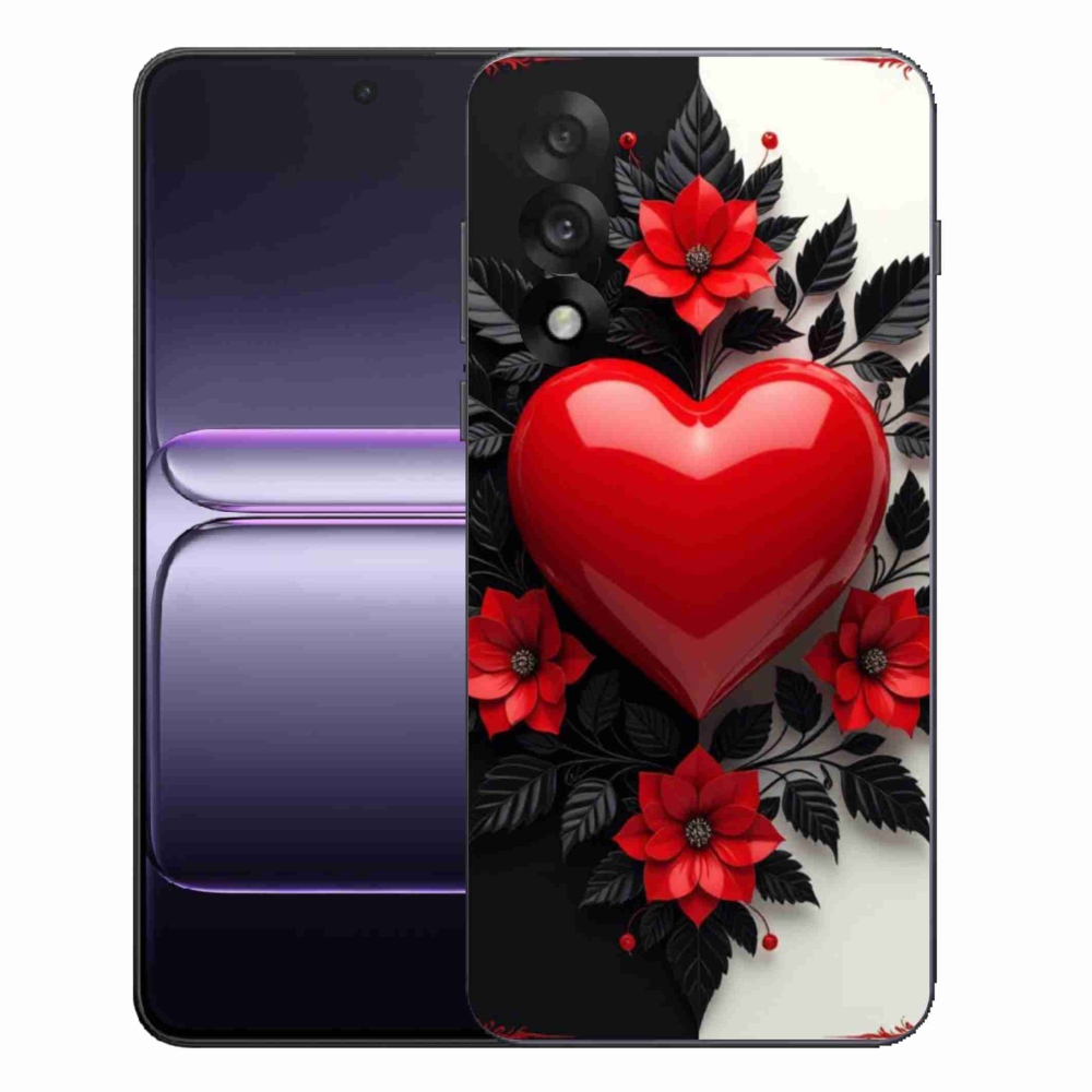 Gelový kryt mmCase na One Plus Nord 5 - červené srdce