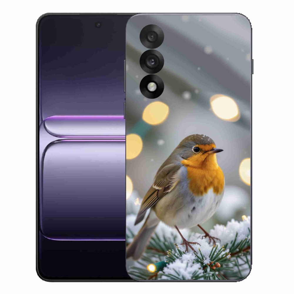 Gelový kryt mmCase na One Plus Nord 5 - červenka v zimě